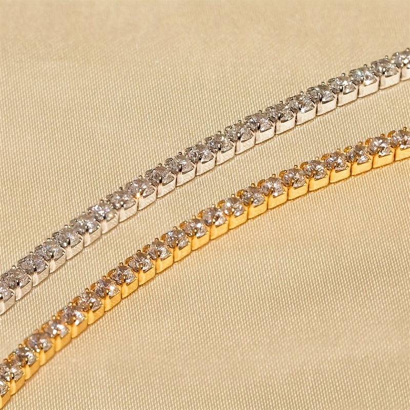 Adjustable Crystal Bracelet Golden Tone Chain Sparkling Clear Crystals